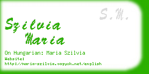 szilvia maria business card